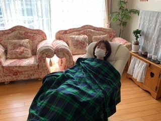 セッション中のリクライニングチェア